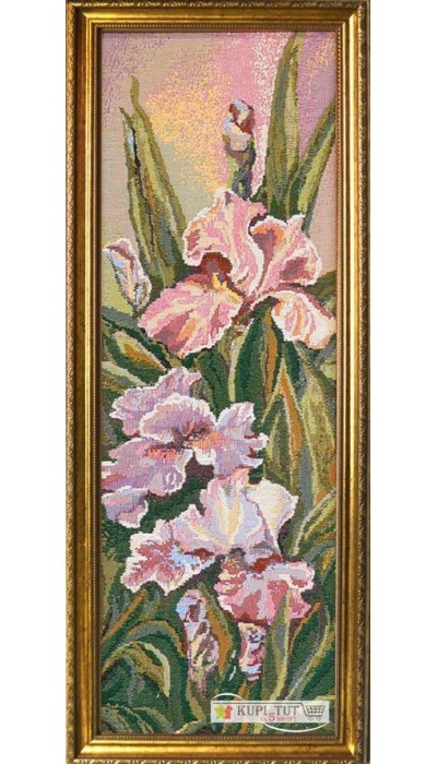 Картина "Розовый ирис" (гобелен).Размер: 25х74 см