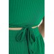 Костюм лапша палаццо + топ на завязках длинный рукав 1253 зеленый